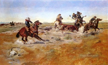 the judith basin roundup 1889 Charles Marion Russell Oil Paintings